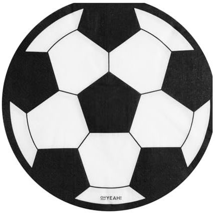 OH YEAH - 20 Servietten aus doppellagigem Papier - Fußball - 33 x 33 cm - 20 Stück - Servietten Formen Geburtstag - Tischdekoration Kinderpartys - Doppellagiges Papier