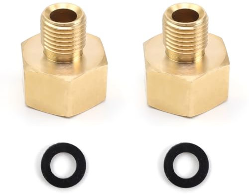 LINTRA 2 Pièces Raccord Gaz, Cuivre Adaptateur Gaz, Filetage Femelle à Droite 1/2 x Filetage Mâle à Gauche 1/4 Raccord Gaz Propane, pour Réchaud à Gaz, Adaptateur de Réchaud, Réchaud de Camping