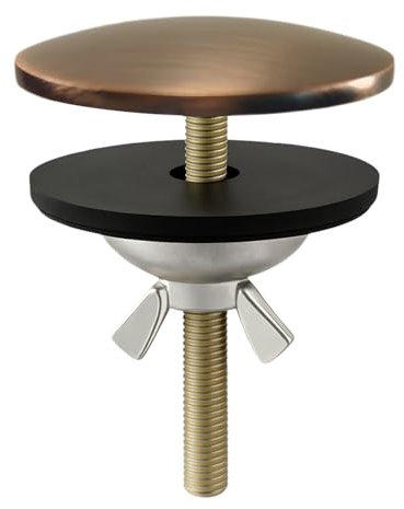 XNTONG Tapón de Latón Macizo 5 cm para Fregadero de Cocina, Cubierta de Orificio Acabado Bronce Antiguo, Tapón Universal para Grifo y Encimera en Cocina o Baño (Bronce Antiguo)