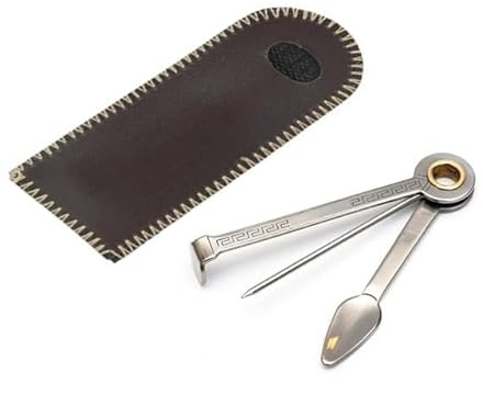 Atomic 3-in-1 Smoking Pipe Cleaning Tool – Stainless Steel Tobacco Pipe Reamer, Tamper & Pick – Compact Wood Smoking Pipe Maintenance Tool for Cleaning and Packing
