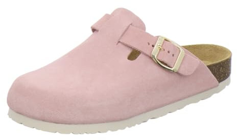 AFS-Schuhe 2900, comode pantofole da donna chiuse, zoccoli da donna in pelle, Made in Germany, Rosa, 37 EU