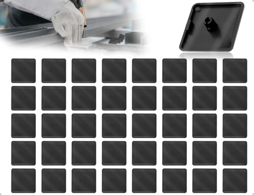 Emezddo 40 Stück Endkappen Aluprofil,Kunststoff Aluminium Profil Abdeckkappen,verwendet für Haushalt,Klettergerüst,Aquariumrahmen,Lagerregal,Sonnenschirmständer