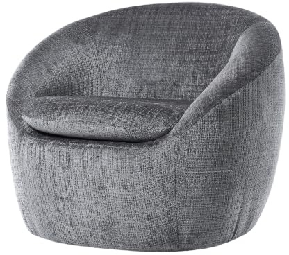 Sessel ALPINE - 76cm - grau - Chenille-Stoff drehbar Armlehne Rundumbezug