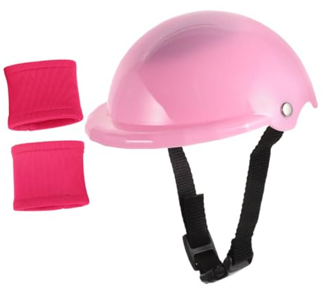 QUMIIRITY Rollenspielpuppenhelm und Knieschoner Satz aus Kunststoff Unverzichtbare Schutzausrüstung für Puppen Beim Kreativen Rollenspiel und Pretend Play