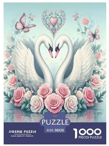 Schwan Puzzles 1000 Teile Schwer Puzzle Spielzeug Lernspiel Impossible Herausforderung Spielzeug Für Erwachsene Und Kinder in Bewährter 38x26cm/1000pcs