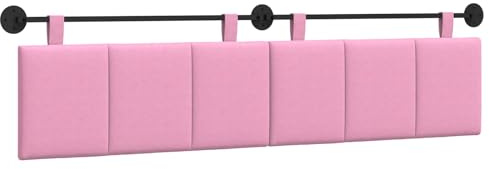 vidaXL Hängendes Kopfteil Rosa Stoff, Wanddeko fürs Schlafzimmer: modernes hängendes Kopfteil, gepolsterte platzsparende Platte, verstellbares minimalistisches Design