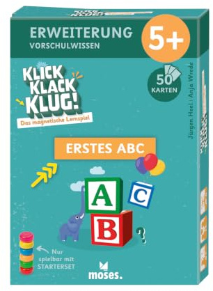 Moses. klick Klack Klug! – Das magnetische Lernspiel für die Vorschule, Erweiterung Erstes ABC, pädagogisch geprüftes Spiel, für Kinder ab 5 Jahren