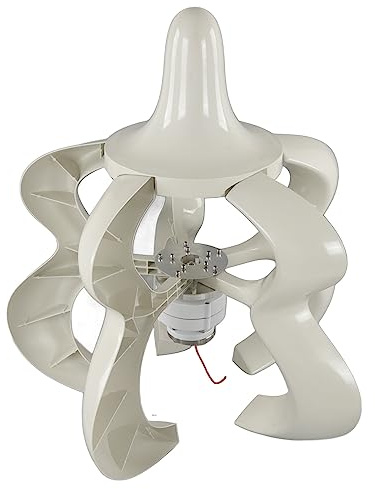 Qudinip Kit Generatore Eolico 12V 24V Ad Albero Verticale con 5 Pale per Uso Esterno a Energia Solare Domestica (400W)
