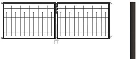 Alberts 508623 Doppeltorset Madrid, zum Einbetonieren | verschiedene Höhen - wahlweise in verschiedenen Farben | anthrazit-metallic | Höhe 100 cm | Breite 3 m