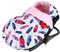 Fußsack SOMMERFUßSACK 90cm Minky Babyschale Kinderwagen Buggy Jogger (9. Rosa + Feder)
