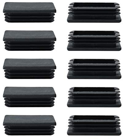 sourcing map 10Stk. Rohreinsatz Kunststoff Rechteck Ende Abdeckung Möbel Sofa Füße 30 x 60mm