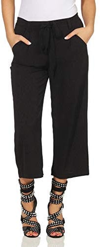 Only NOS Onlwinner Palazzo Culotte Pant Noos Wvn, Pantalones Mujer, Negro (Black Black), 36 (Talla del Fabricante: 34.0)