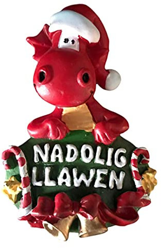 emblems gifts Welsh Dragon Nadolig Llawen Fridge Magnet Decoration Wales Cymru Souvenir
