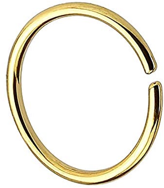 Taffstyle Piercing Continuous Ring Fake Klemmring Dünn Septum Tragus Helix Nase Lippe Ohr Nasenring Ohrpiercing Hoop Clip On Gold 0,8mm x 6mm