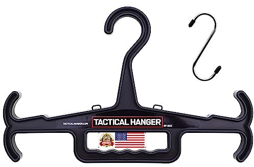 Tactical Hanger by HICE | Original Heavy Duty Hanger | 200 lb Load Capacity | Durable High Impact Resin | for Body Armor, Tactical Gear, Police Gear, Military Gear, Scuba, Survival Equipment (Black)