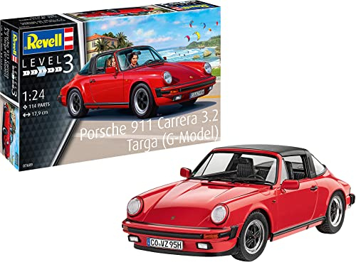 Carrera 07689 Porsche 911 3.2 Targa (G-Model), Modellauto zum Selberbauen im Maßstab 1:24, 17,9 cm originalgetreuer Modellbausatz für Einsteiger, zum Bemalen