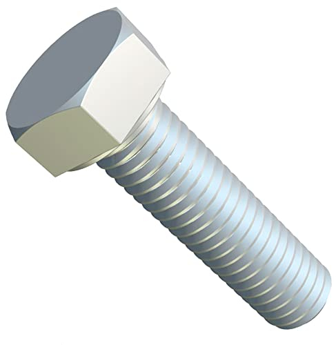 M6x60 boulons à tête hexagonale, Boulons hexagonaux, vis à capuchon adaptées aux construction métallique, machines, automobiles, bricolage acier zingué classe 8.8 DIN933 6mm x 60mm (25 pack)