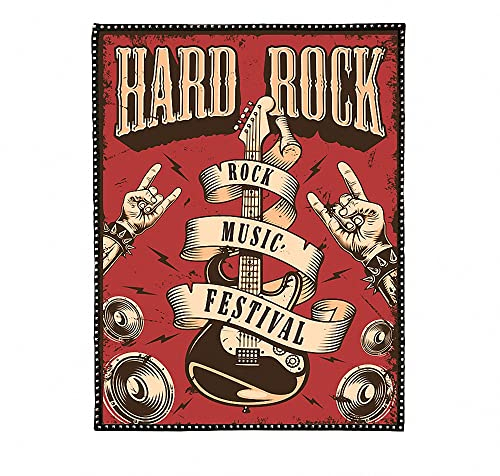 Vintage Hard Rock Music Poster Wall Art Hanging Banner Heavy Metal Art Band Logo Wallpaper Tapisserie Leinwand Painting Wall Sticker 96x144cm