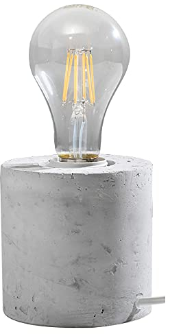 etc-shop Tischleuchte Beton E27 Nachttischleuchte Betonlampe Tischlampe, grau ohne Lampenschirm, DxH 10x10 cm