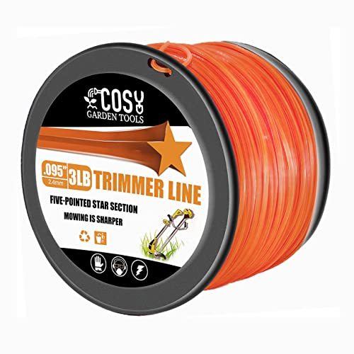 Fil de débroussailleuse Orange Pentagone Qualité Commerciale Corde Universelle en Nylon de qualité supérieure (2.4mm x 337m)