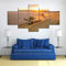 Leinwanddrucke,Modulare Wandkunst Wandaufkleber,5 Teiliges Wandbild, Weizen-Erntemaschine-Traktor Mit Rahmen 200 X 100 Cm Wohnzimmer, Schlafzimmer, Büro, Hotel, Wandkunst, Wandbild, Poster, Foto, Hei