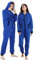 Dodheah Tutina Unisex per Adulti Tuta Comoda Pigiama di Natale con Cappuccio e Cerniera Abiti da Notte Homewear Blu-Nero Cerniera-XL