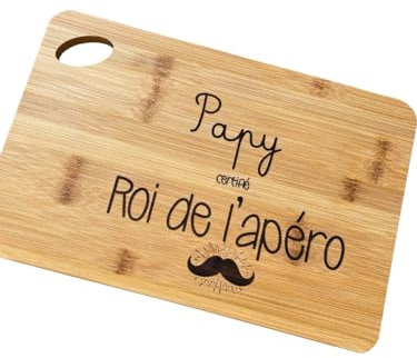 Planche à découper papy moustache/fête des papys/fête des grands pères/cadeau papy personnalisé/planche apéro papy