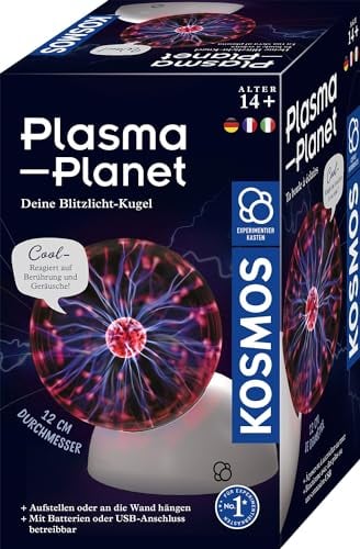 KOSMOS 676896 Plasma Planet, 12 cm Plasmakugel mit Sound-Sensor, Experimentierkasten für Kinder ab 8 Jahre zum Thema Physik