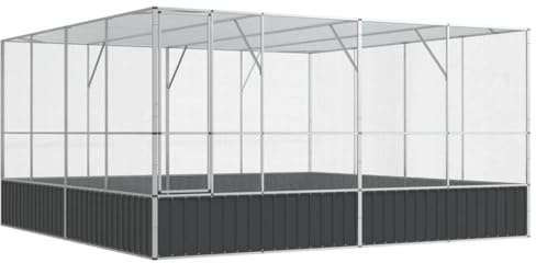 vidaXL Voliere Silbern 418x414x212 cm Stahl