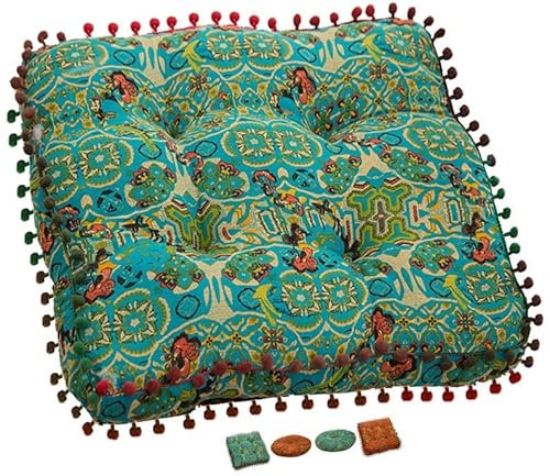 Sitzkissen garten bunt, sesselauflage outdoor, sitzerhöhung stuhl, stuhlkissen rund 55 cm, bodenkissen boho, sitzkissen sessel senioren für stuhlerhöhung erwachsene auto gartenstuhl(Blue,40x40 x6cm 16