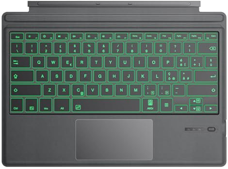 TiMOVO Tastiera Italiana per Microsoft Surface PRO 7 Plus/PRO 7/PRO 6/PRO 5/PRO 4/PRO 3, QWERTY Tastiera Bluetooth con Retroilluminazione a 7 Colori, Luminosità Regolabile, Grigio