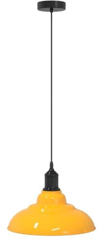 vidaXL Pendelleuchte Höhenverstellbar E27 Gelb Glänzend Ø 31 cm Metall, Pendellampe, Hängelampe gelb, Insel-Hängelampe, Pendelleuchte für Küche