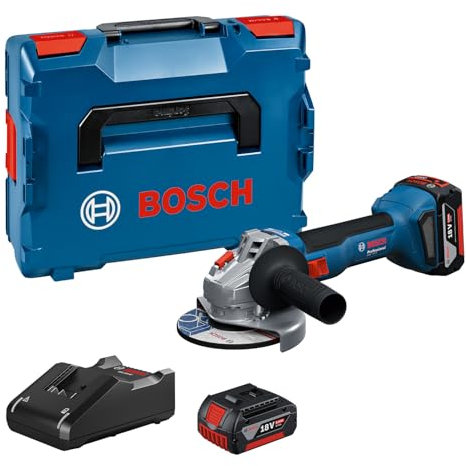 Bosch Professional 18V System Smerigliatrice angolare a batteria GWS 18V-8 diametro disco 125 mm, incl. 2x GBA 5.0Ah, caricabatteria GAL 18V-40, L-BOXX, Diametro del disco 125 mm