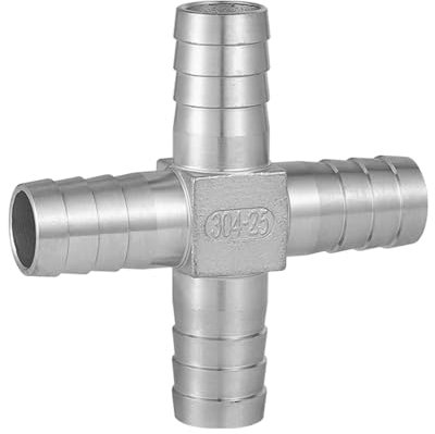 Raccordi a croce in acciaio inox, a 4 vie, per tubi dell'aria, adattatore rapido per tubi di acqua, carburante, aria, olio, gas (φ 10 mm)