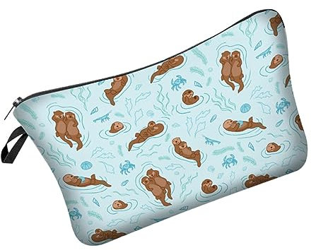 BELLIFFY Tragbare Kosmetiktasche Mit Wasserlebewesen-Motiv Wasserabweisender Kulturbeutel Für Reisen Und Alltag Multifunktionaler Waschbeutel Zur Aufbewahrung Von Make-up Und Toilettenartik