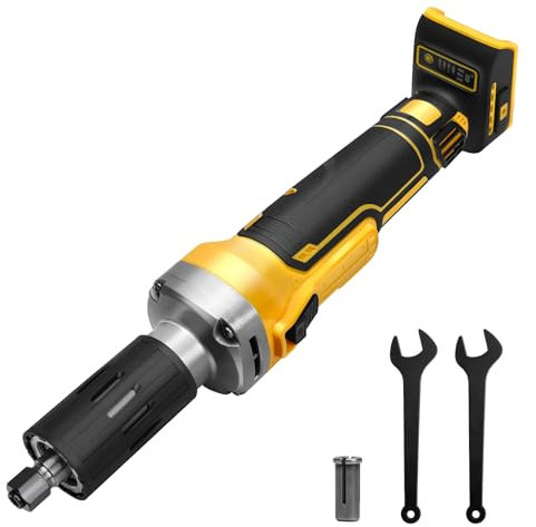 Smerigliatrice dritta a batteria, compatibile con batteria Dewalt da 20 V, levigatrice dritta senza spazzole, mandrino da 6 mm e 4 velocità variabili (senza batteria)