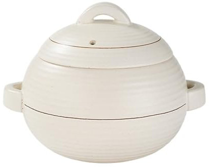 XYUERU Ceramic Casserole, Casserole Earthenware Clay Pot, Clay Rice Pot, Ceramic Cooking Pot, Japanese Soup Pot, Japanese Cooking Ceramic Casserole Pot, For Home Kitchen Restaurant(White)