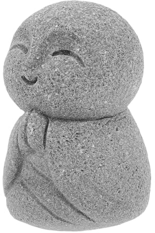 Toyvian Japanische Miniatur-Buddha-Figur, Zen-Gartenstatue für Zuhause, Büro, Dekoration, kompakte Jizo-Mönch-Skulptur, Geschenk für Aquarium, Mikro-Landschaft, beruhigende Präsenz