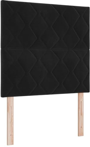 vidaXL Kopfteil Wandmontiert Geometrisch Schwarz 100 cm Samt, Moderner, höhenverstellbarer Samt-Kopfteil für stylische Schlafzimmer, platzsparendes Design, schickes Möbelstück