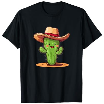 Lustiger Wilder West-Kaktus mit Cowboyhut-Design T-Shirt