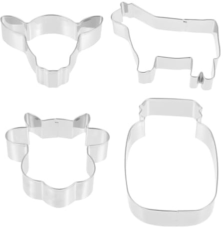 Cabilock Emporte-pièces Faciles à Nettoyer Forme Vache en Acier Inoxydable Set de 4 Moules Réutilisables pour Biscuits pour Pâtisserie et Fête
