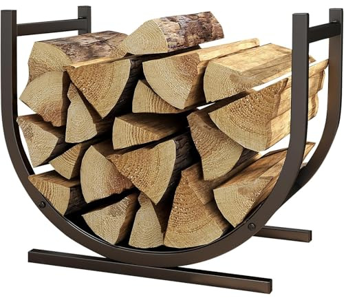 Moderner schwarzer Brennholz Rack U-förmiger Metallblockhalter mit starker Basi