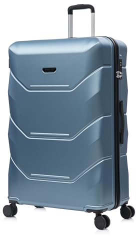 Rocklands® Extra Large Suitcase 32 Inch Hard Shell Thick ABS with TSA Lock 4 Dual Spinner Wheels Lightweight Luggage Durable Travel Trolley Case, Ice Blue