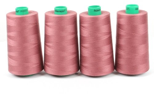 Ackermann 4X 5.000m UNIVERSAL NÄHGARN, Stärke 120, Qualitätsgarn, Overlockgarn, Garn für Overlock-Nähmaschinen (0888 Rosa)