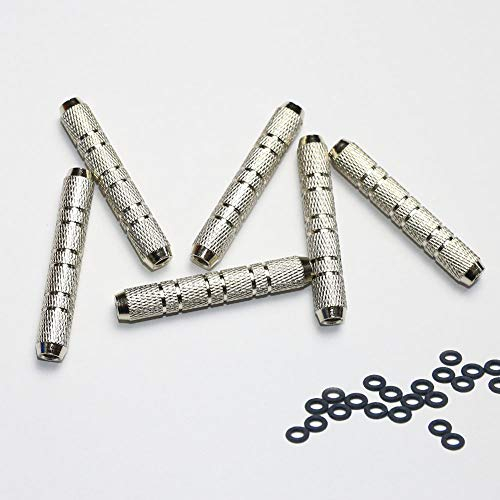 ToBeIT 6 stücke Dart Barrels Set 16g und dart gummiring - Ersatzbehör Softdarts Barrel Steeldarts Barrel (Silber)