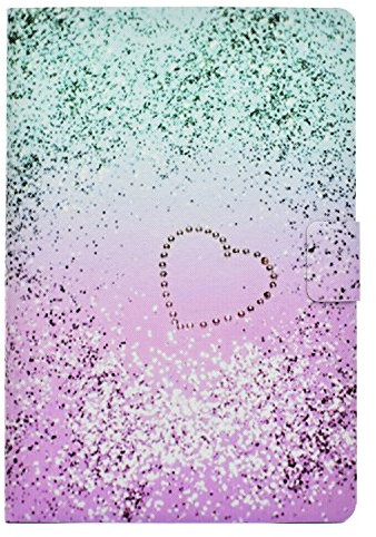 iPad mini 3 2 1 Schutzhülle Leder, Bspring PU Leder Hülle Slim Fit Folio Schutzhülle Tasche Etui Case Smart Cover mit Auto Schlaf/Wach, Standfunktion für iPad mini 4 3 2 1 Glitzer Liebe