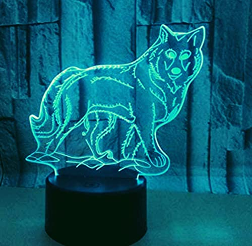 Jinson well 3D wolf hund Nachtlicht licht led Lampe optische Illusion 7 Farbwechsel Touch Switch Tisch Schreibtisch Dekoration Lampen Acryl Flat ABS Base USB Spielzeug