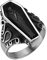 PAMTIER Herren Edelstahl Uralt Portrait Vampir Sarg Ring Silber Schwarz Größe 62