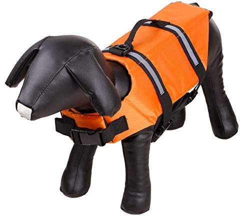 Gulunmun Rettungswesten für Hunde Pet Schwimmweste, Schwimmwesten für Hunde, Small Dogs Pattern Schwimmweste Pet Float Coat Dog Lifesaver Schwimmweste Orange, XXS