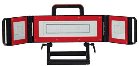 Projecteur Portable de Chantier LED 80W Multi-Positions Rouge - 5M de Câble H07RNF 3G1, 5-7200 Lumen